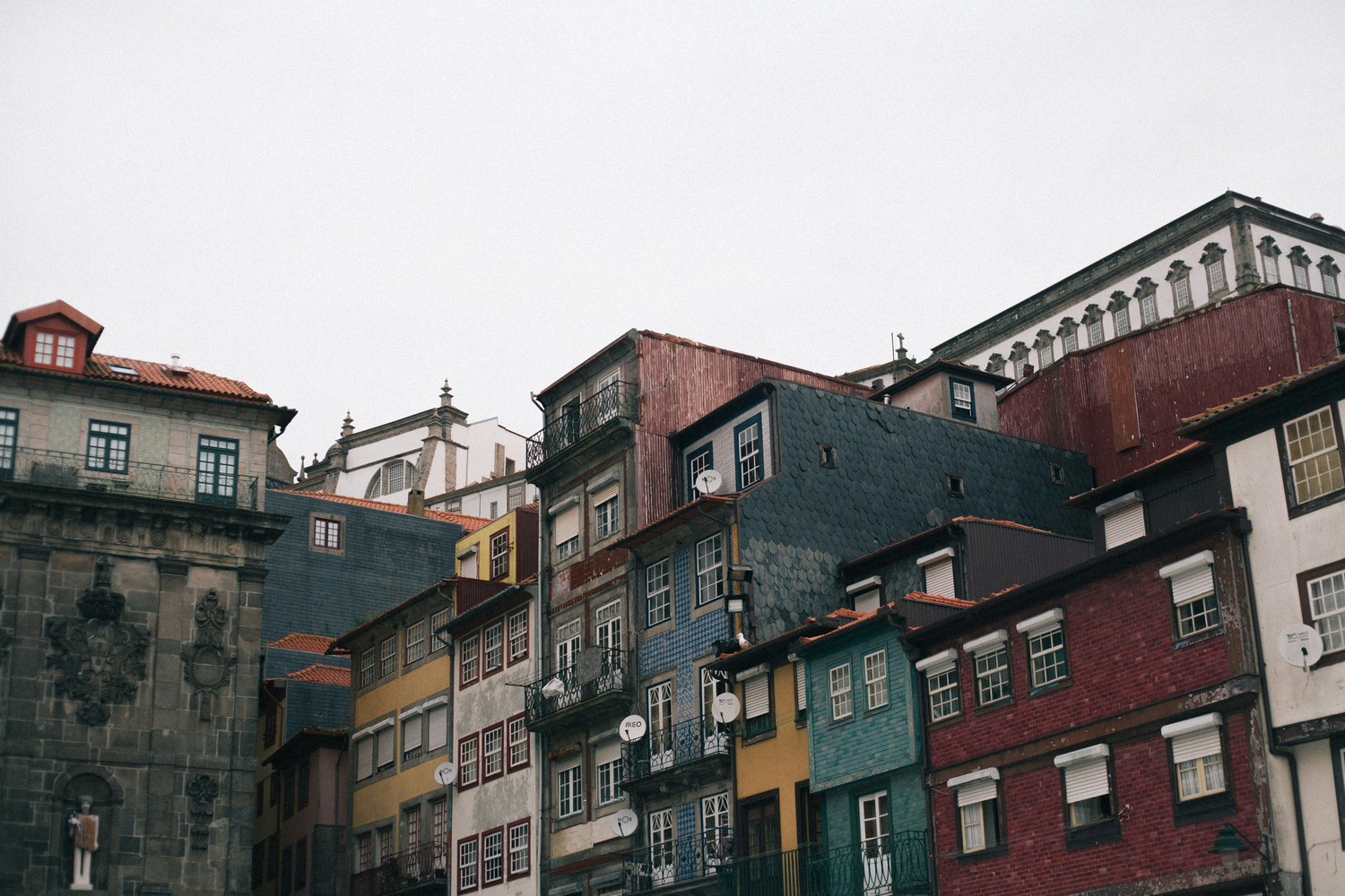 Vue sur le quartier de la Ribeira à Porto, Portugal
