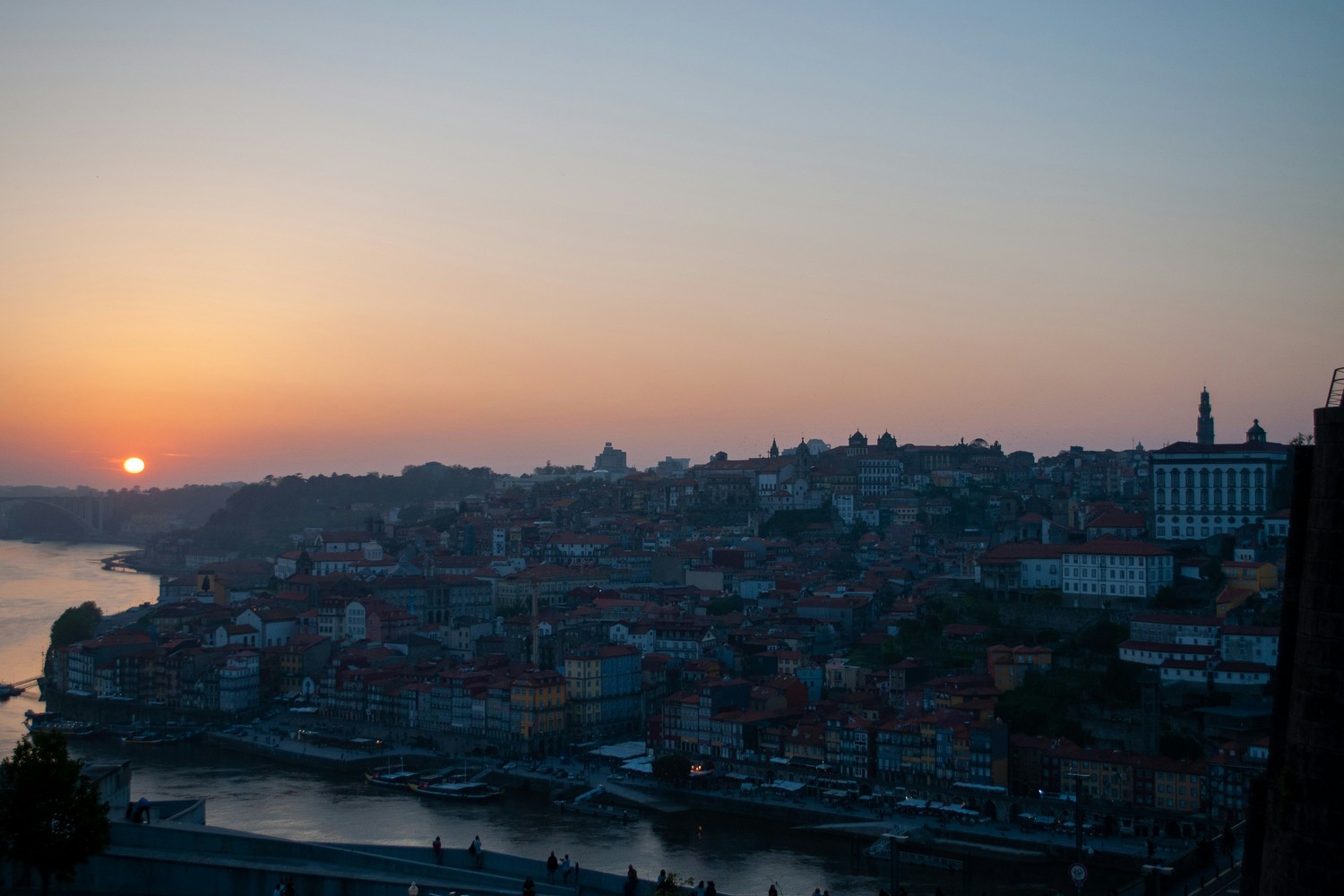 Panorama sur Porto depuis Vila Nova de Gaia, avec le Douro